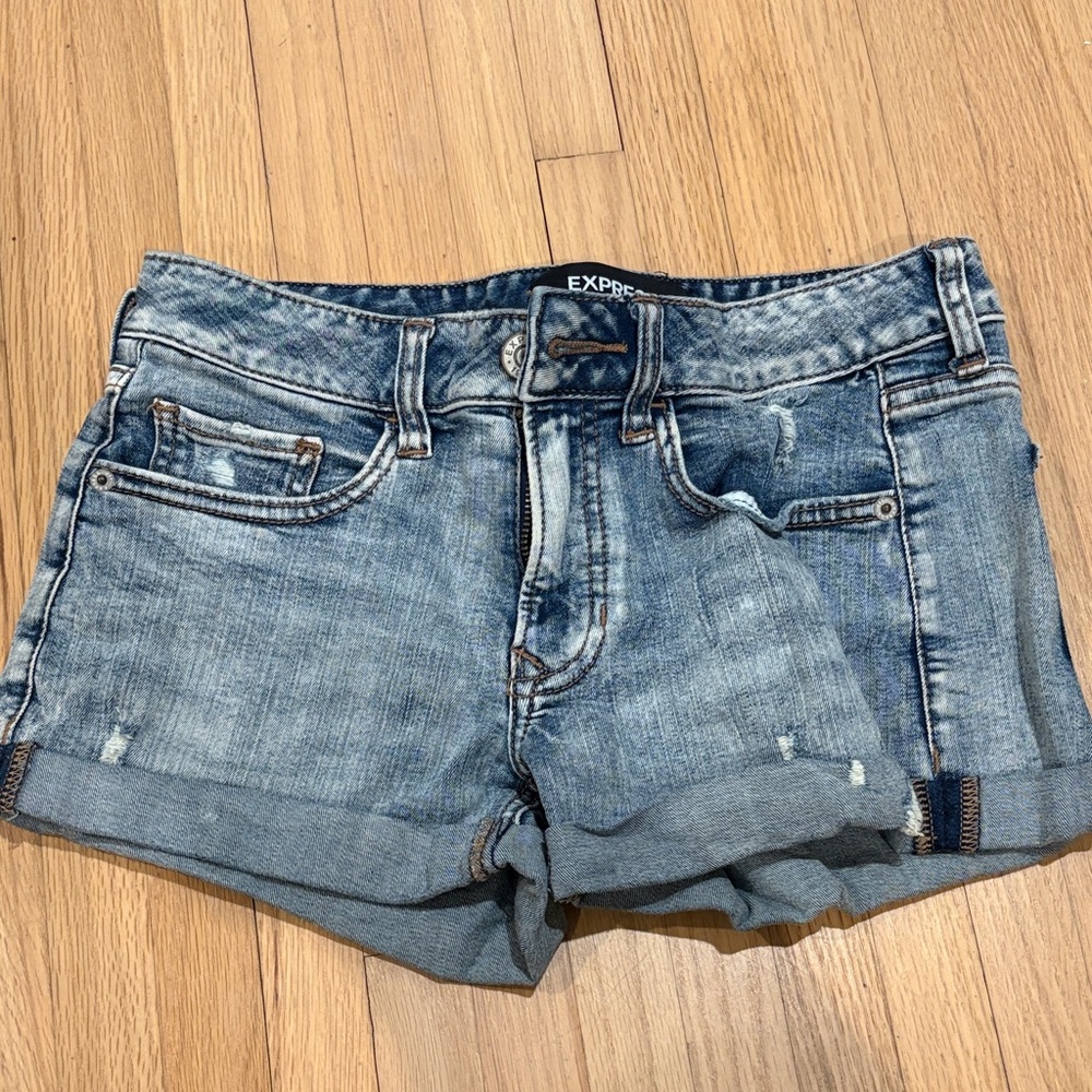 Express Women's Light Blue Jean Shorts